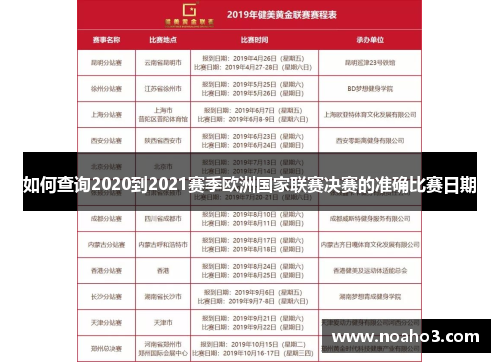 如何查询2020到2021赛季欧洲国家联赛决赛的准确比赛日期